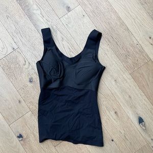 Knit shapewear bra tank- spandex tank top with built-in bra. Size M